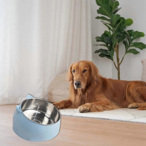 Uppvärmd husdjursskål Vinter Hundskål Värmande Vattenskål Temperaturjusterbar Uppvärmd Vattenskål För Hundar/katter/kaniner/kycklingar Blue