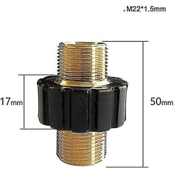 Slangekobling, M22 X 1,5 Dobbel Hunn Trykkvaskeradapter (14mm Hy