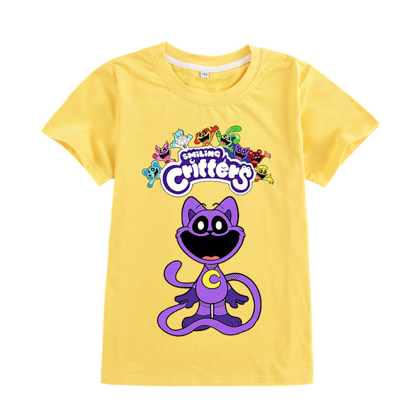 Smilende Critters T-shirt til børn Sommer Bomuld Top Tee (grå) (120 cm høj)