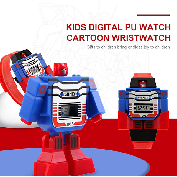Barn Transformer Klocka Robot Transformers Leksaker Digital Klocka, Pojkar Seriefigur Hjälte Fantastiska Klockor, Flickor Elektronisk Inlärningspresenter
