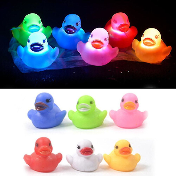 6x LED blinkende lys flydende and, gummidyr