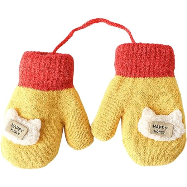 1-5 år strikkede handsker til børn Vinter Varm Tykke