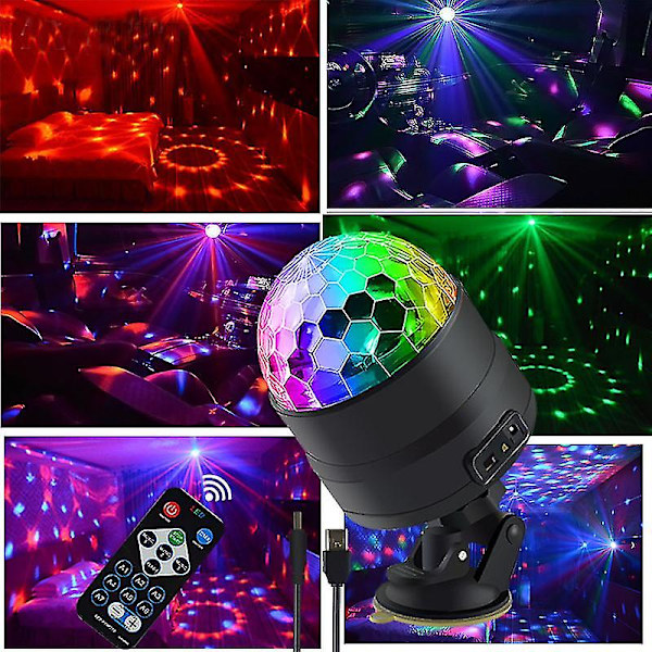 Opgrader fuld farver discokugle lys Dj lys show lys Led mini festlys  Dekorationslys gave lys magisk lys lydaktiveret autom