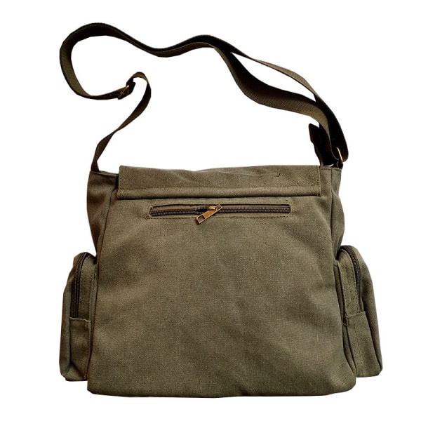 Totoro Canvas Budskap Väska Tecknad Studentbok Messenger Väska Multi-Pocket - brown