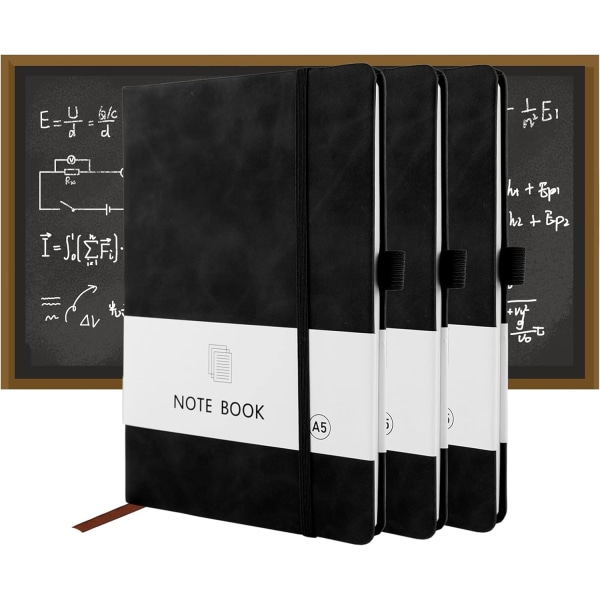 A5 notesbog - notesblok - notesbog - notesbog - A5 notesblok - PU læder notesbog til kontor, skole, hjem, forretning, skrivning og notetagning - 200 sider
