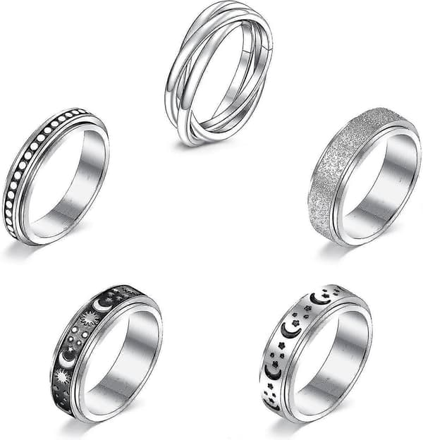 Angstring til kvinder - Spinnerring til angstlindring - Stressring - Anti-angstringe til kvinder