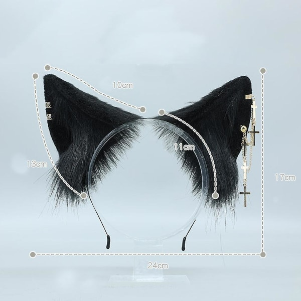 Kissan korvat -lisävarusteet Punk Gothic Cross Cat Ears -panta joulujuhliin C