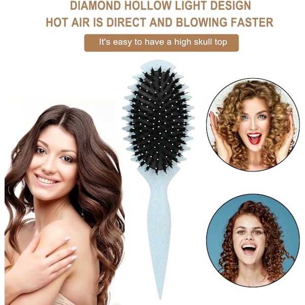 1PCS Curl Enhancing Brush All-purpose Hair Comb Defining Soft Bristles Scalp Massage Air Cushion Curly Shaping Styling Blue