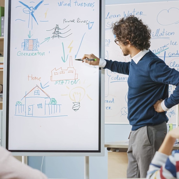 12 magnetiska whiteboardpennor och suddset, 12 färger whiteboardpennor med fin spets, luktfria, giftfria pennor med fin spets
