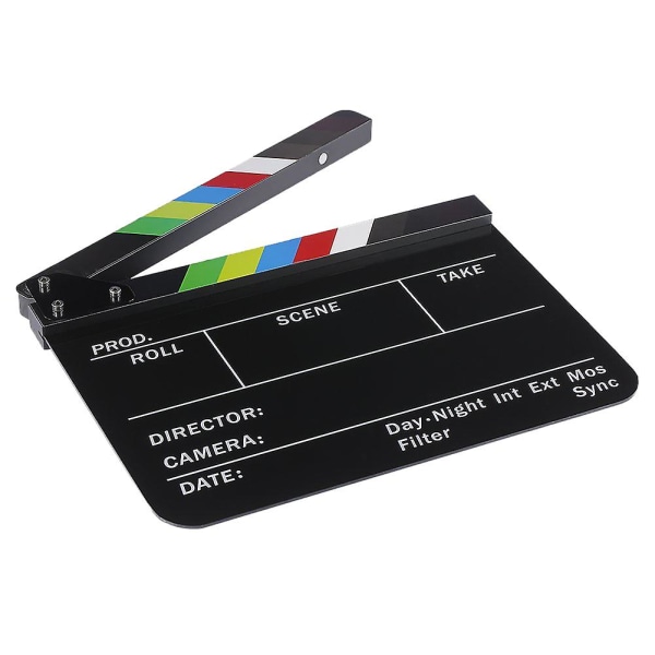 Dry Erase Regissørfilm Film Clapboard Cut Action Scene Clapper Board Skifer med fargerike pinner