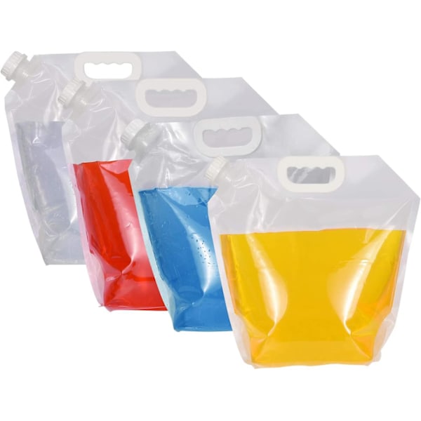 Hopfällbar Vattentank Behållare 4 Pack 5l Bpa Fri Plast Vattenbärare Bärbar Vattentank Lätt Platsbesparande Utomhus Fällbar Vattenpåse För S