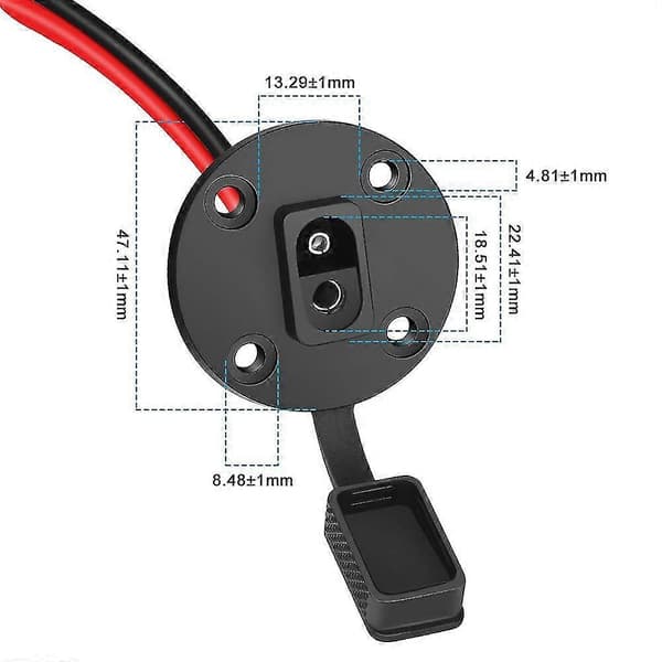 SAE-stik, Solcelle Vejrbestandig SAE-fatning Sidevægsport, SAE-kabel Hurtig Tilslutning Panelmontering Universal Planmonterbar Stik til Solcelle Generator