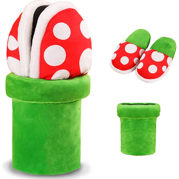 Piranha Plants Plysj Morsomme Tøfler Loafer Med Pipe Pot Holder Morsomme Gaver (Piranha Plants) Søte Bomullssko