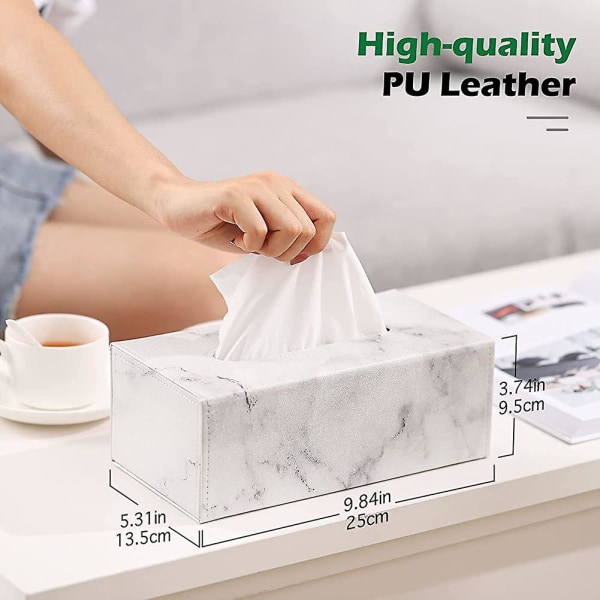 Tissue Box, Folding Magnetic Tissue Dispenser, Modern Pu Leather Servet Dispenser för bord