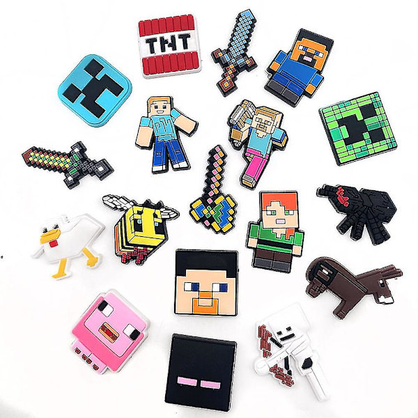 18 kpl Minecraft-kenkäkoruja, Croc-tukikengän koristelu lapsille ja aikuisille
