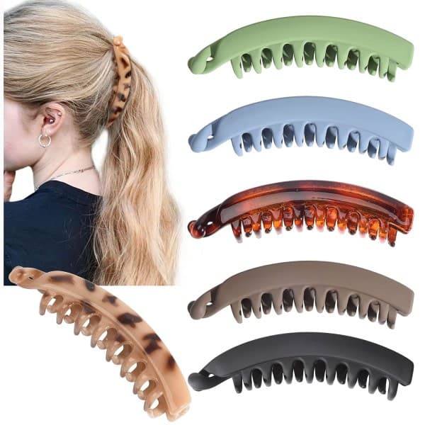 Banan Clips Hår 6 PCS Store hårtilbehør til tykt hår