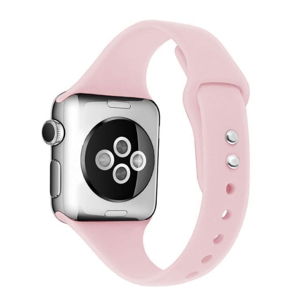 Slankt Apple Watch-kompatibelt armbånd i silikone PINK 38/40/41 mm Pink - L