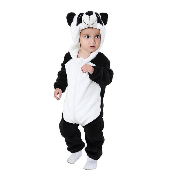 Animal Cartoon hette-bodysuit-antrekk for barn - Black and White 18-24 months -