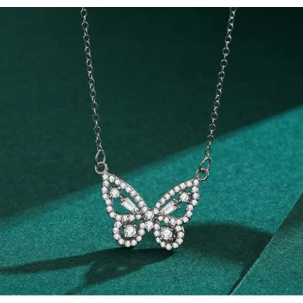 Förgylld Halsband Kubisk Zirkon Fjäril Halsband för Kvinnor Tonårsflickor