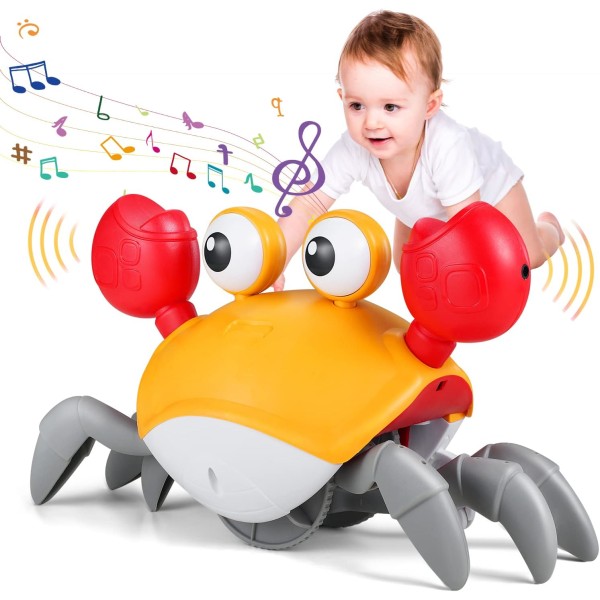 Vältä automaattisesti esteitä ryömimässä rapujen leluilla musiikin ja valon avulla Blue+Orange 2pcs