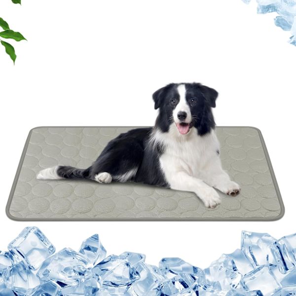 Kylmatta för hundar, kyldyna av is-silke, giftfri sval säng för hund och katt, hopfällbar sommarmadrass för djur, värmeavlastningsmatta S 50*40CM