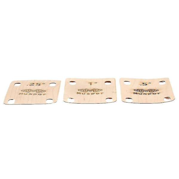 3 st Elektrisk Gitarr Hals Shims Lönnplatta .25/.5/1 Graders Ersättningsdelar