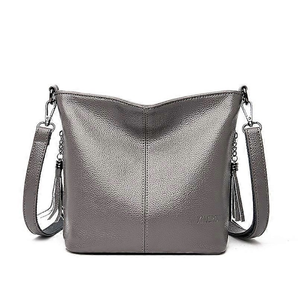 NYA Enfärgade PU Läder Axelväskor Mode Kvinnor Messenger Väska Dam Lyx Handväskor Crossbody Väskor För Kvinnor Sac a Main grey