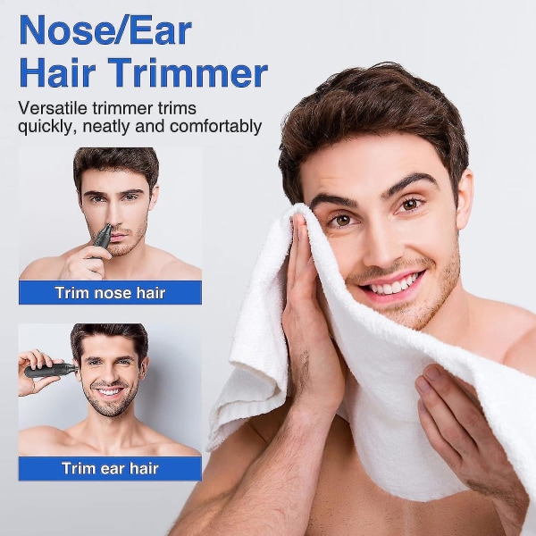 Miesten nenäleikkuri, sähköinen nenäleikkuri, miesten nenä- ja korvaleikkuri - kivuton nenän hiustenleikkuri, paristokäyttöinen nenän hiustenleikkuri, nenä