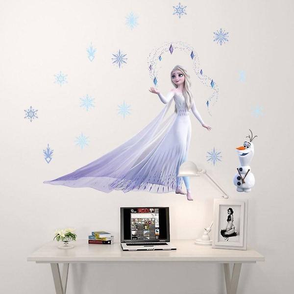 Heminredning för barnrum Enkel installation Present Girl Movie Väggdekor Frozen Elsa