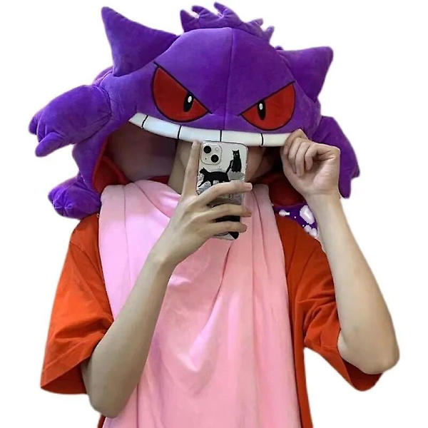 Sarjakuva Gengar Tongue Sleeping Pat Sleep Pillow, Dual Purpose Nap Blanket