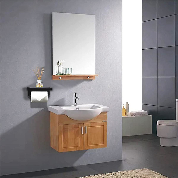 3x WC-paperiteline hyllyllä, musta WC-paperiteline seinäkiinnitys, kylpyhuoneen liima WC-P