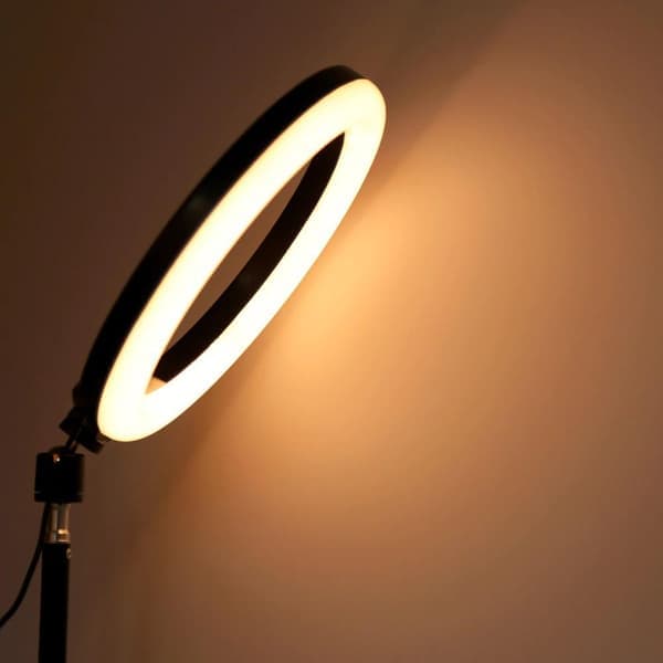 26 cm Selfie Lampe, Stativ & Mobilholder - Perfekt Belysning Sort