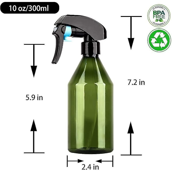300 ml tom sprayflaske. Heilwiy sæt med 2 tomme plastik pumpesprayer flaskebeholder