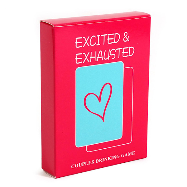 Excited Exhausted Couples Drinking Game Cards Lightweight Portable Game Cards Toy for Date Night