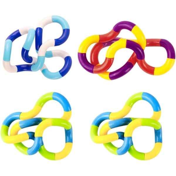 4 PCS Tangle Fidget Toy, Creative Silent Fidget Toys for Relieve, Finger Hand Tangle Toy Classic Sensory Fidget Twist Toy