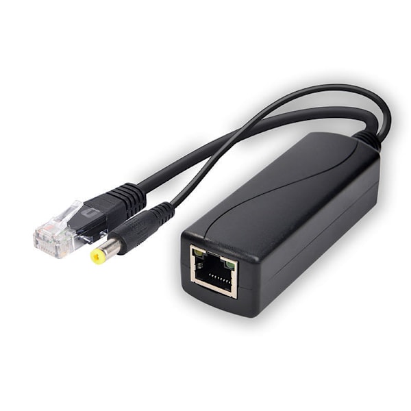 Gigabit PoE-splitter 12V 2A utgang med IEEE 802.3af/at-standard kompatibel 10,100,1000 Mbps 5,5x2,1 mm DC-pluggkabel POE-splitteradapter
