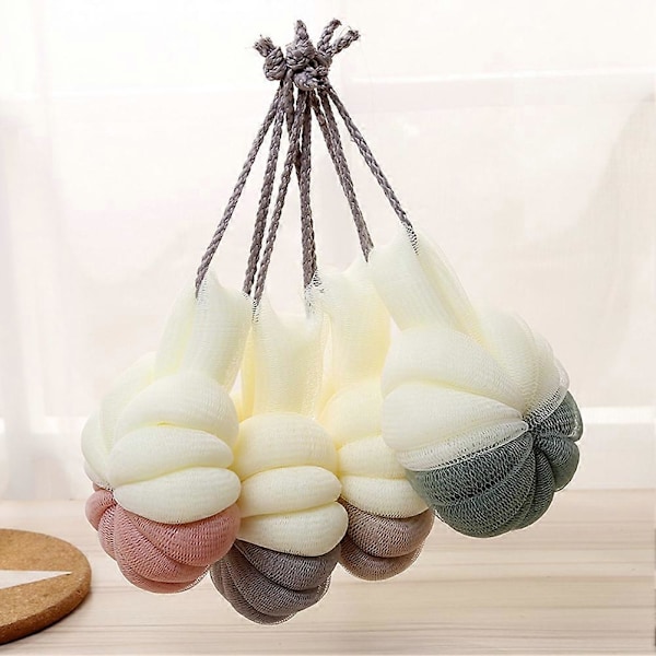 Mjuk Svamp Mesh Badborste Loofah Duschboll Rika Bubblor Kroppsskrubb