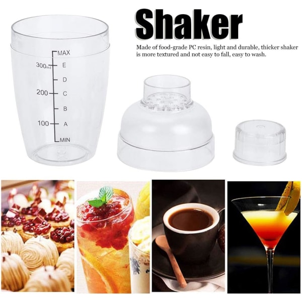 Proteinshakerflaske, bærbar anti-skli salatdressingshaker for fest for restaurant for bar for melketebutikk for hjemmet（350 ml）