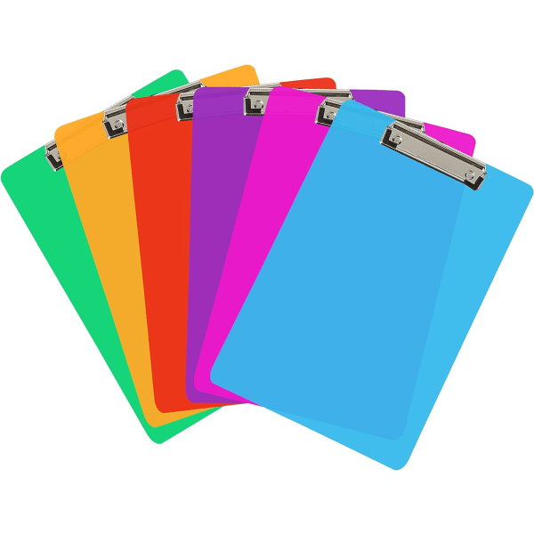 6 farvede plastikklippeplader, 12,5 x 9 tommer (A4-størrelse)