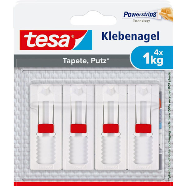 tesa 77774 Selvklæbende vægsøm, hvid, 4 kg