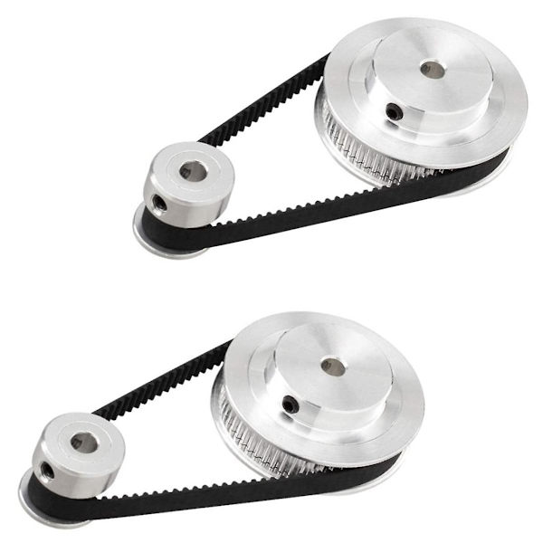 2set 2gt synkronhjul 20 60 tänder borr aluminium timing remskiva Gt2 timing remskiva system
