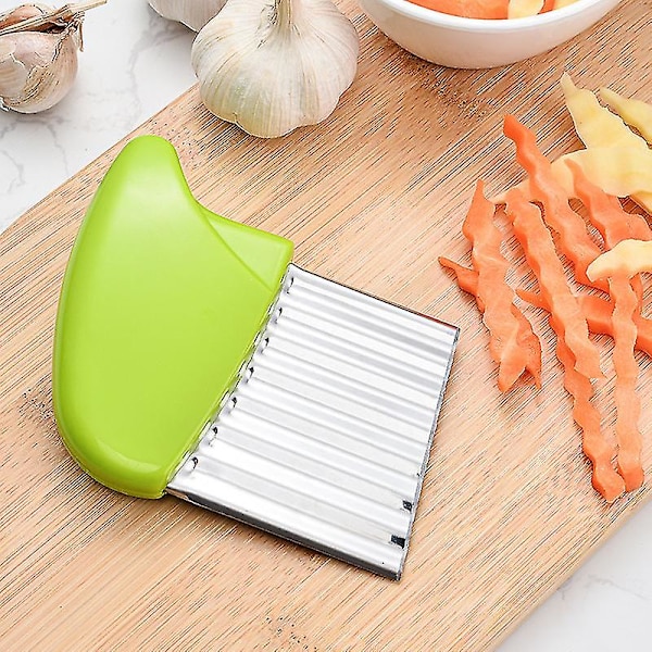 Kartoffel Crinkle Slicer Rustfrit Stål Kartoffel Chipper Velegnet Til Frugt Og Grøntsager Crinkle Cutter(4stk, Multifarvet)