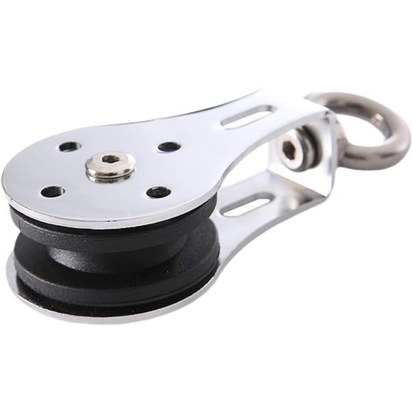 Swivel Pulley,Stainless Steel Double Bearings Silence Traction Wheel,  Pulley Loading 300KG, 360 Degree M8 Swivel Ring ,for 3-8mm Steel Wire Rope