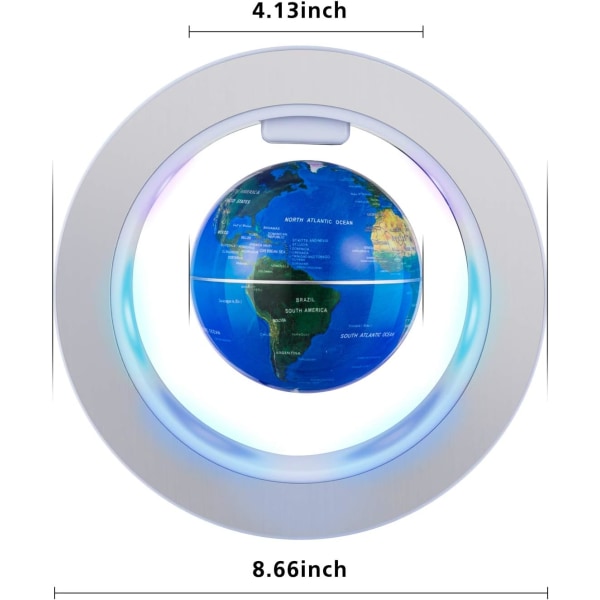 Levitoiva Maapallo LED-valoilla Magneettinen Levitaatio Maapallo Maailmankartta Työpöydän Koristeeksi (Sininen)