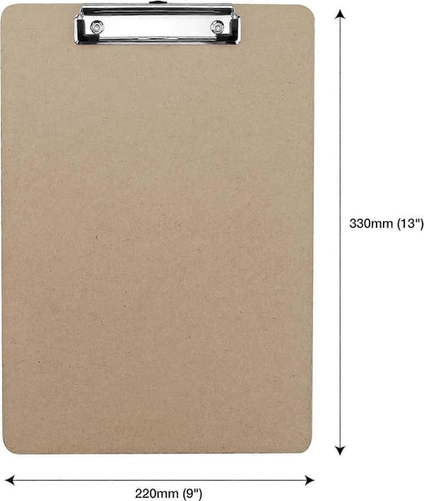 A4 Hårdpappsklämma med låg profilklämma, 12-pack