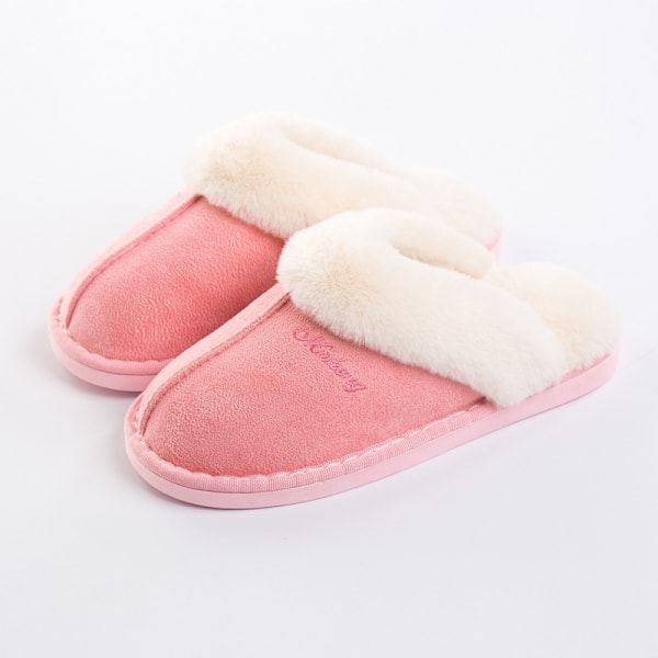 Women's Fluffy Memory Foam Slippers, Mens Winter Warm Suedette Slippers with Anti-Skid Sole Indoor Outdoor