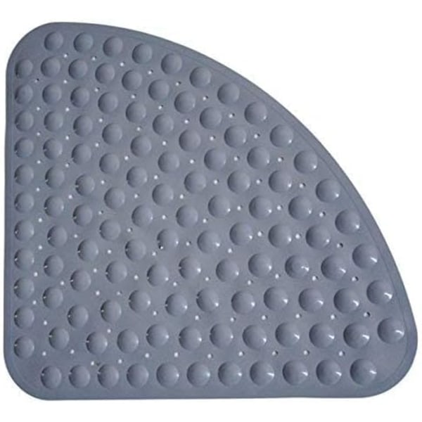 Hörnduschmatta i gummi Anti-halk kvadrant badmatta Antibakteriell sugmatta för dusch eller badkar, Halkfri badkarsmatta, 54x54CM, Grå