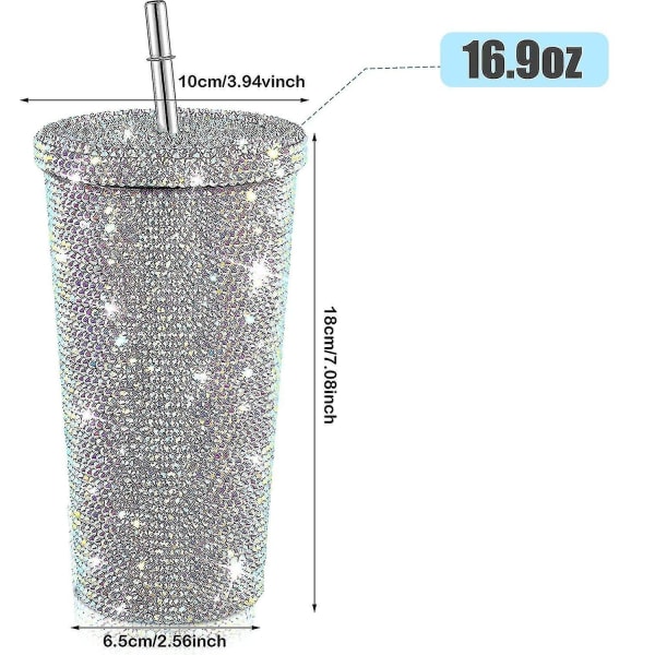 Bling Diamond Tumbler Glitter Vesi Pullo Kannella - Multicolor