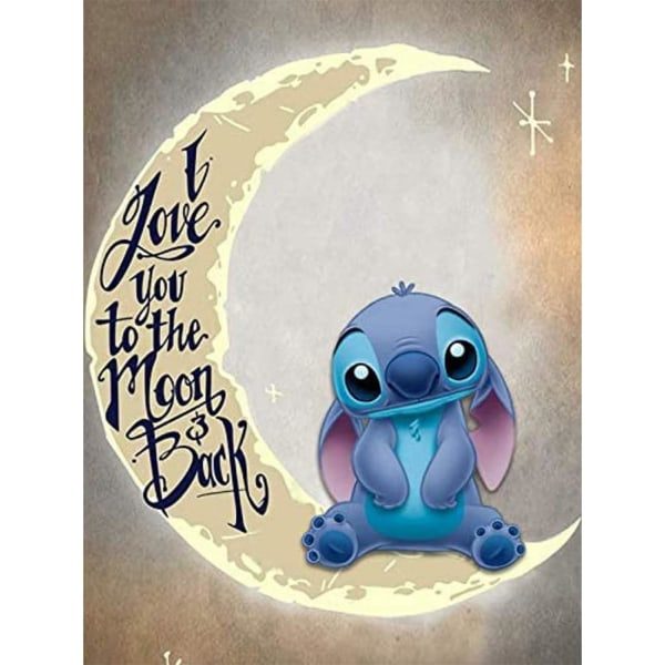 5D Stitch Diamond Painting Kit, Stitch Diamond Art for Adult Beginners, Cartoon Diamond Painting for Home Wall Decoration 12 x 16 inch-ZC121