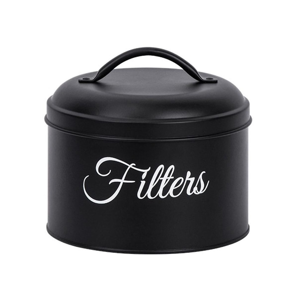 Kaffe Filter Holder, Kurv Kaffe Filter Opbevaring Med Låg, Rund Kaffe Filter Beholder Til Tæller